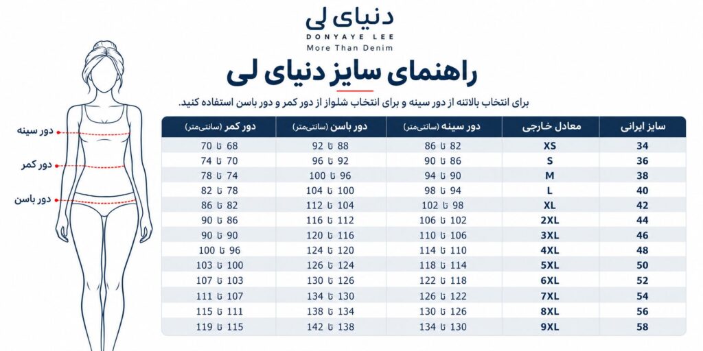 راهنمای انتخاب سایز